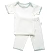 Organic Cotton Short-Sleeve Top and Pants - Sage Trim (69 mos.)
