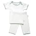 Organic Cotton Short-Sleeve Top and Pants - Sage Trim (0-3 mos.)