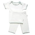Organics by Tadpoles Short-Sleeve Top and Pull-On Pants 2-pc. Set - White/Silver Sage