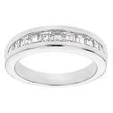 18k White Gold Channel-Set Princess Cut Diamond Wedding Band (G-H/VS, 3/4 ct. tw.)