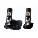 Panasonic KX-TG6622EB Twin Digital Cordless Phone Set with Answer Machine - Black