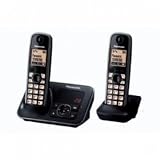 Panasonic KX-TG6622EB Twin Digital Cordless Phone Set with Answer Machine - Black