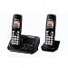 Panasonic KX-TG6622EB Twin Digital Cordless Phone Set with Answer Machine - Black