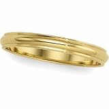 10K Yellow Gold Half Round Edge Band - 2.5mm