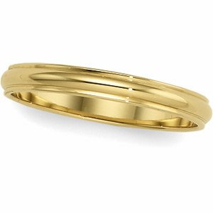 10K Yellow Gold Half Round Edge Band - 2.5mm