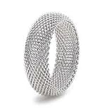 TF-160 SOMERSET BRACELET: Designer Inspired Sterling Silver Rhodium Plated Bangle Bracelet Somerset Mesh Bracelet 65mm diameter size: 7 