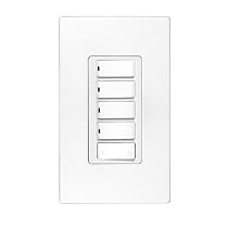 Leviton Ivory/White/Almond Vizia 4-Button RF Scene Controller Switch Z-Wave RZCS4-1LX
