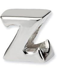 Sterling Silver Reflection Beads Collection Letter Z Bead Charm 4mm Hole (fits 3mm European Style Charm Bracelets)