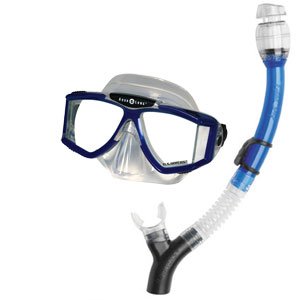 US Divers Total Dry Mask/Snorkel Set: Sideview LX silicone mask, Total Dry snorkel