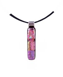 Pendant - XP-75- Genuine Handmade Dichroic Glass ~ .925 Sterling Silver
