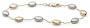 14k Yellow and White Gold Coffee Bean Bracelet, 7"
