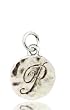 Silver Over Pewter Vintage Look Monogram Initial Charm - P