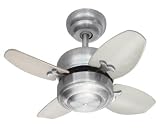 Monte Carlo 4MC20BS 20-Inch 4-Blade Mini Ceiling Fan, Brushed Steel