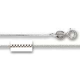 10K White Gold Classic Mirror Box Chain (Width 0.6mm) 20 Inch