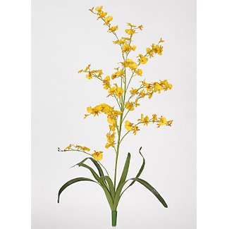 New Nearly Natural Dancing Lady Silk Orchid Flower 6 Stems Elegant Realistic Look Feel Pretty Yellow