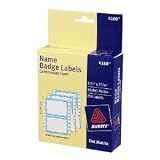 Avery 4160 Dot matrix prntr name badge labels, white w/blue border, 3-1/2 x 2-7/16, 250/bx