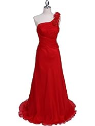 A-line Chiffon Ruched Lace Natural   Waistline One Shoulder Floor Length Bridesmaid Dress 