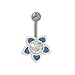 Belly Button Ring Solid Titanium Flower Design title=