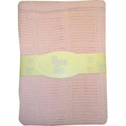 Pink Cellular Cot Blanket