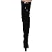 Beston FE62 Women's Drawstring Stretchy Thigh High Block Heel Dress Boots