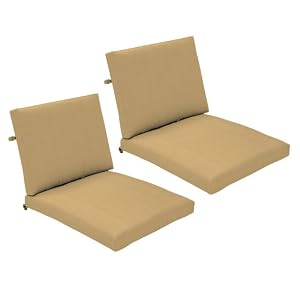 Strathwood Falkner Lounge Deep Seat Arm Chair Cushions, Set of 2, Solid Tan