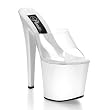 7 1/2 Inch Sexy Spike Heel Shoes White High Platform Sandal Open Toe
