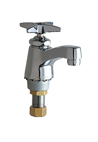 Chicago Faucets 700-COLDCP Deck Mount Single Supply Lavatory Faucet with Cross Handle, Chrome