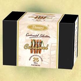 Caramel Flavored Tea Bags - 25 Individual Wrapped Continental Selection Tea Bags