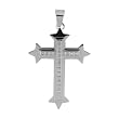 Inox Jewelry 316 Stainless Steel Layered Alexandria Cross cz Inlay Pendant