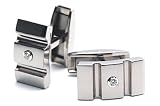 Polished Cuff Links w/ Signity Cubic Zirconia