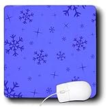 Patricia Sanders Christmas - Blue Falling Snowflakes- Design Colors- Holiday Art - Mouse Pads