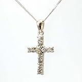 Silver Jewellery Elegant Cross Pendant with CZ on an 18 Chain by T.O.C