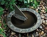 Weathered Bronze Sailboat Sundial Birdbath