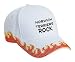 Norwich Terriers Rock Adult White Hat with Red Flames FIRE