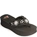 Justin Flip Flops 55116-01 Misty Black Calf Hair Crystals