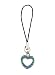 Jewelry : Cell Phone Charm Strap ~ Capri Blue Crystal Heart.