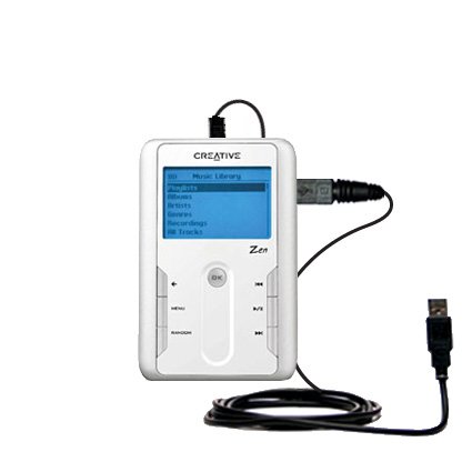 Classic Straight USB Cable for the Creative Zen Touch with Power Hot Sync and Charge capabilities - uses Gomadic TipExchange Technology