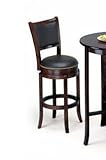 Espresso High Back Swivel Stool
