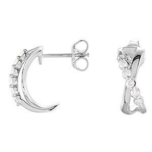 IceCarats Designer Jewelry 14K White Gold 1/4 Ctw Diamond Earrings . Pair 1/4 Ct Tw