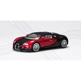 AUTOart 1:32 Slot Car Bugatti EB 16.4 Veyron Black & Red 4WD Frankfurt Show Car 2001