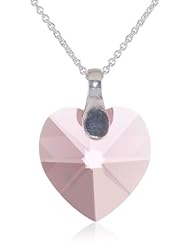 Sterling Silver Swarovski Elements Heart Pendant Necklace, 18"