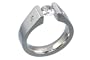 Geheimnis Blue Topaz and Diamond Titanium Tension Set Ring, 6.0
