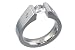 Jewelry : Geheimnis White Topaz and Diamond Titanium Tension Set Ring