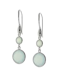 Sterling Silver Faceted Gemstone Drop Fishhook Earrings