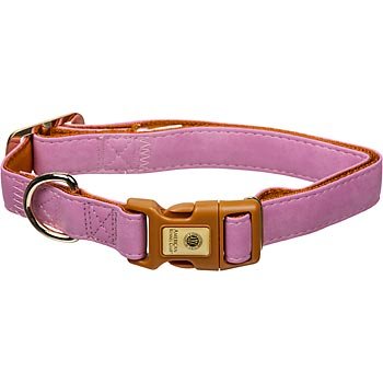 AKC Faux Leather 3/4″ Adjustable Dog Collar in Pink