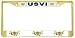 USVI Virgin Islands Flag Gold Tone Metal License Plate Frame Holder