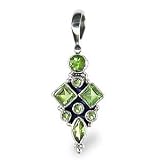 2.5 Carat Peridot Gemstone Cluster Sterling Silver Pendant on 18 Inch Chain, Designer-created Pendant in August's Birthstone.