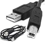Black 15 ft Hi-Speed USB 2.0 Printer Scanner Cable Type A Male to Type B Male For HP Canon, Lexmark, Epson,