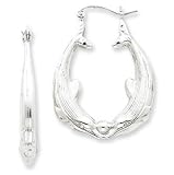 Sterling Silver Dolphin Hoop Earrings