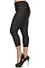 Yelete Women's Stretchy Cropped Plus Size Capri Jeggings with Neon Color Hair Band
